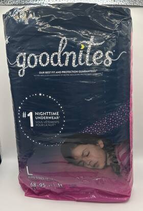 Goodnites 036000533637 Nighttime Night Bedtime Underwear Girls Size 10-12 Large 11 Count