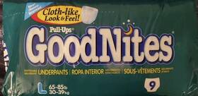 06-50-824 Goodnites Vintage 2000-2002 Underpants Pull-ups L 65-85lb 9 Count