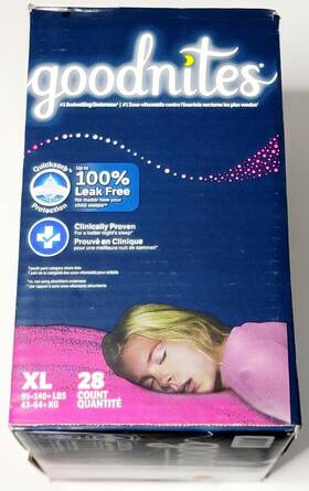 105577300 Goodnites Nighttime Bedwetting Underwear Girls 95-140lbs Xl 28 Ct