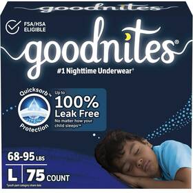 53373-03 Goodnites Boysft Nighttime Bedwetting Underwear Size Large 68-95 Lbs 75 Ct