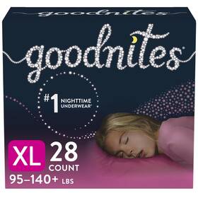 95-140 Goodnites 53379 Girlsft Nighttime Bedwetting Underwear Giga Pack - Xl