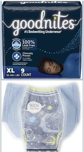 55592 Goodnites Youth Absorbent Underwear X-large 95 To 140 Lbs. 36 Ct