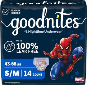 Goodnites Gn-00123 Boysft Nighttime Underwear S/m 14 Ct 43-68 Lbs Packaging Varies