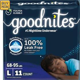 Gnlgh11 Goodnites Boysft Nighttime Bedwetting Underwear Size Large 68-95 Lbs 11 Ct New