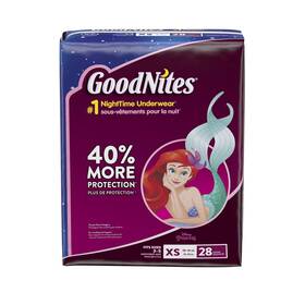 M-x-25897 Goodnites Bedtime Bedwetting Underwear For Girls Xs 28 Count Packaging May