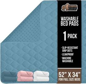 Gorilla Grip 840029649077 Washable Underpads 52 Inch X 34 - Pack Of 1 Sky Blue