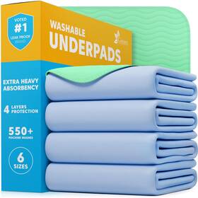 Green Lifestyle 672288000395 Washable Underpads - Heavy Absorbency Reusable Bedwetting Incontinence Pads