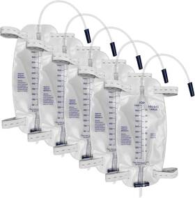 Greetmed 313103475485 5 Pack Easy-tap Leg Bag With Anti-reflux Valve 1000ml Catheter Bags 2 Clot