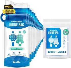 9h00 Group Urine Bag Disposable 16 Pcs 900ml Emergency Travel Pee With Handle Tur