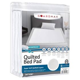 Guardmax 810098255936 Waterproof Incontinence Quilted Bed Pad - Washable And Absorbent For El