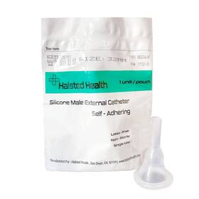 Halsted Health 860006105051 Silicone Male External Catheter Self-adhesive Kink Resistant Uri