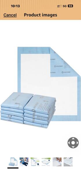 008472 Halyard Super Absorbent Disposable Waterproof Underpads Cloth-like 36x23 In