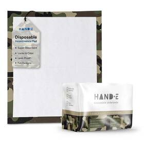 Hand E 810068988727 Hand-e Camo 10 Disposable Underpads Leak Proof Incontinence Bed Pads 30 Inch X 36