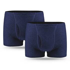 Scc-m67-bu-3xl-j2 Hansilk Incontinence Underwear For Men 2pcs Washable Mens Cotton Boxer Brie