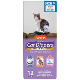 Hartz 032700129439 Comfitables Cat Diapers Size M 12 Count Comfortable And Secure Fit Eas