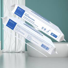 288840 Hcs Medical Solutions Xl Bathing Wipes For Adults Rinse Free Unscented With Aloe Disposable 96 Count