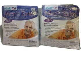 Bh00s Health Dri 2 Pair Washable Mens Briefs Small Sealed White Salk