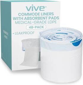 Lva1078pk48 Health Commode Liners With Absorbent Pads - Portable Toilet Bedside Chair Replacement B
