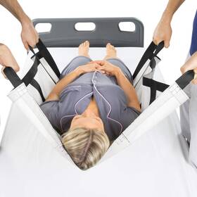Mob1022whts Health Patient Transfer Blanket W Handles 35 Inch X 34 Bed Positioning Aid For Elderly