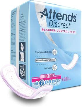 Healthcare Products 313038545574 Discreet Female Incontinent Pad Moderate 10.5 Inch L Adpmod 20 Ct