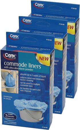 4332453859 Healthcare Products Commode Liners 21 - Fits Most Commodes With Absorbent Powder Holds 2 Q
