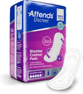 Healthcare Products 726084978607 Discreet Bladder Control Pads Maximum Long Liner Adpmal - Pack Of 20