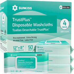 Healthcare Zhejiang Co Ltd 445034937961 Trustplus Adult Wet Wipes 8x12 No Rinse 200ct Elderly Incontinence