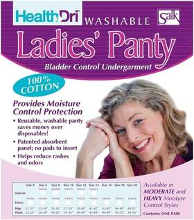 Phc016 Healthdri Phc014/ Ladies Washable Panty Absorbent 100% Cotton One Pair