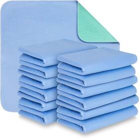 Vds-hh-wu-3436-6-blu-12 Hearth & Harbor And Incontinence Bed Pads Washable Waterproof Pack Of 12 Blue