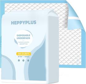 Hpa3036 Heppyplus 30 Inch X 36 Bed Pee Pad Adhesive Strips Disposable Babies Kids Adult Elderly 20 Ct