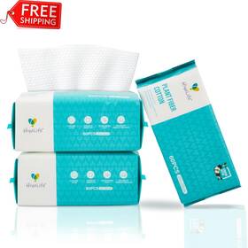Hiyalife 445017553560 Disposable Dry Wipes For Adult Personal Care Large Softer And Thicker Wet Dr