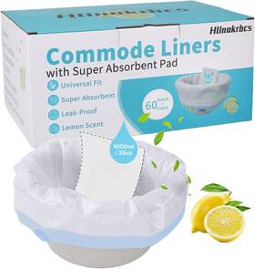 Hlinakrbcs 445049321335 60 Pack Disposable Commode Liners For Portable Toilet And Chair