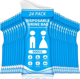 Hokinety 705353236037 Disposable Urine Bag For Travel - 900ml Portable Pee Bags Women Men 24 Pcs E