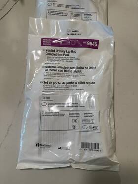 Hollister 610075096459 2x - Holister 1 Each Vented Urinary Leg Bag Combination Pack Medium 18 Oz. 9645