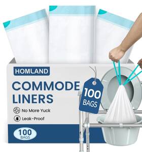Homland Uska/pj-0085/hdfzn/c01 Commode Liners For Bedside 100 Pack Disposable Portable Toilet Bags
