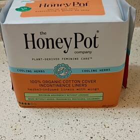 Honey Pot 241220-879 Organic Cotton Incontinence Liners Herbal Wings Max Absorbency 20