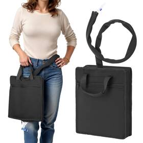 Hoomtree 707262884620 Urine Catheter Bag Cover With Zipper And Strap For Urostomy Users Black