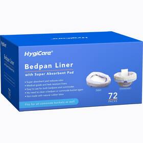 Hygicare 972022033004 72 Pack Commode Liners With Absorbent Pads For Bedside Chairs Bed Pa