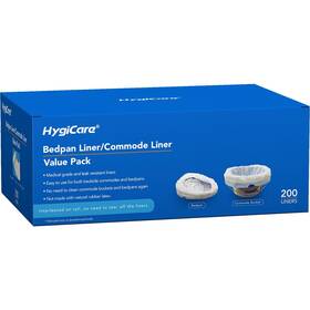 Hygicare 972022033059 200 Count Enlarged Bedside Commode Liners For Chairs Bed Pa