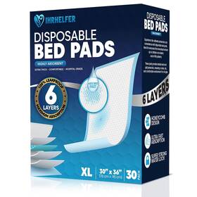 Ihrhelfer 767119995749 Premium Disposable Chucks Pads For Adult 30 Inch X36 Count 6-layer Bed Prot