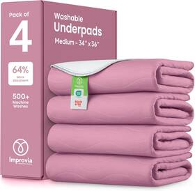 Improv A 199874877969 4 Pack Washable Underpads Heavy Absorbency Reusable Incontinence Pads 36 Inch X 34