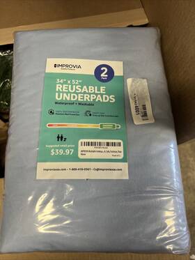 Improvia 313109635630 2 Pack Underpads Heavy Absorbency Reusable Bedwetting Incontinence Pads