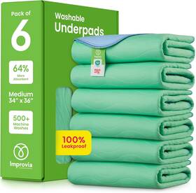 Improvia 445019980951 Reusable Incontinence Pads Bed Washable Underpads Waterproof