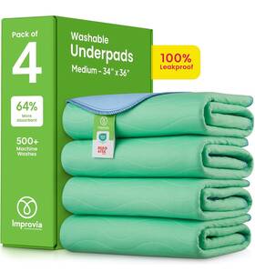 4pk-up3436 Improvia 4 Pack Washable Underpads 34 Inch X36 Heavy Absorbency Training -new