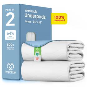 4pk-wu34x36ng Improvia Washable Underpads Heavy Absorbency Reusable 2 Pack - 34x52