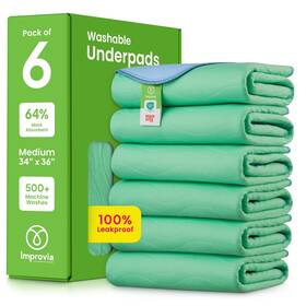 Improvia 614609804954 Washable Underpads 34 Inch X 36 Pack Of 6