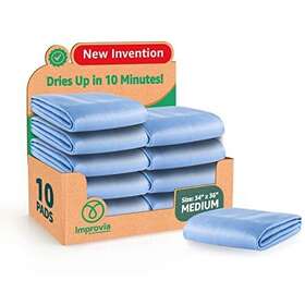 Improvia 614609804961 10 Pack 34 X 36 Washable Underpads Heavy Absorbency Waterproof