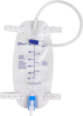 Inc 313033090086 3 Pack Catheter Leg Bag 500ml Urinary Drainage Anti-reflux Valve 18 Inch Tubing