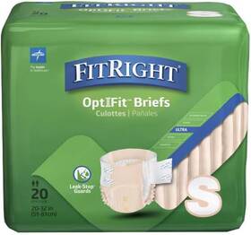 Industries Healthcare 313101560589 Fitright Optifit Ultra Adult Briefs Incontinence Diapers 20 To 32 Inch Count