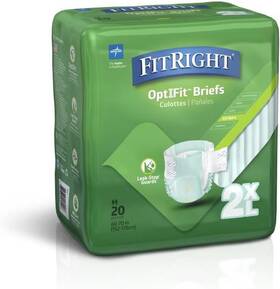 Industries Healthcare 445005898895 Fitright Optifit Extra Adult Briefs Incontinence Diapers With Tabs Moderate